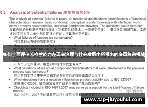 如何全面评估苏格兰能力在现实治理与社会发展中所带来的多重复杂挑战