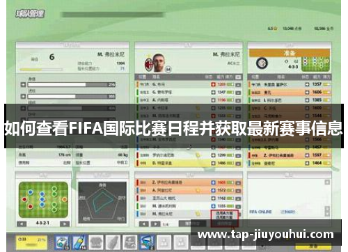 如何查看FIFA国际比赛日程并获取最新赛事信息